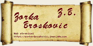 Zorka Brošković vizit kartica